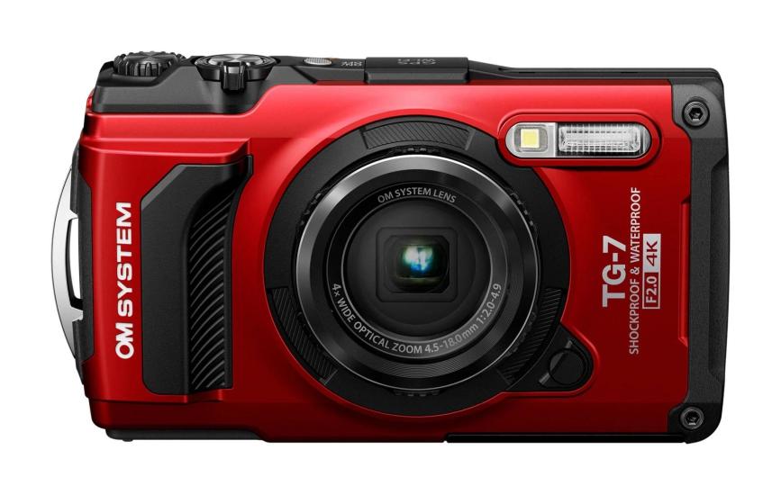 OM SYSTEM Tough TG-7 Red Underwater Camera, Waterproof, Freeze Proof, High Resolution Bright, 4K Video 44x Macro Shooting